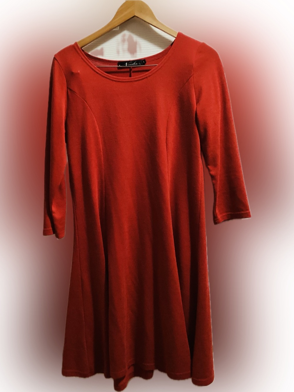 Neesha Couture Red Stretch Knit Dress
